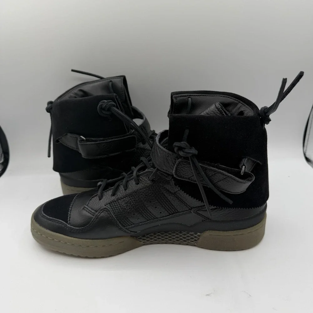 Adidas Forum Hi Moc Shoes Mens Sz 9.5 Black‎ Clay Suede Sneakers B27670